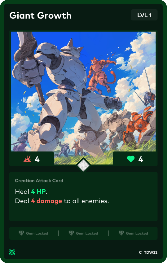 13 Giant Growth Cards