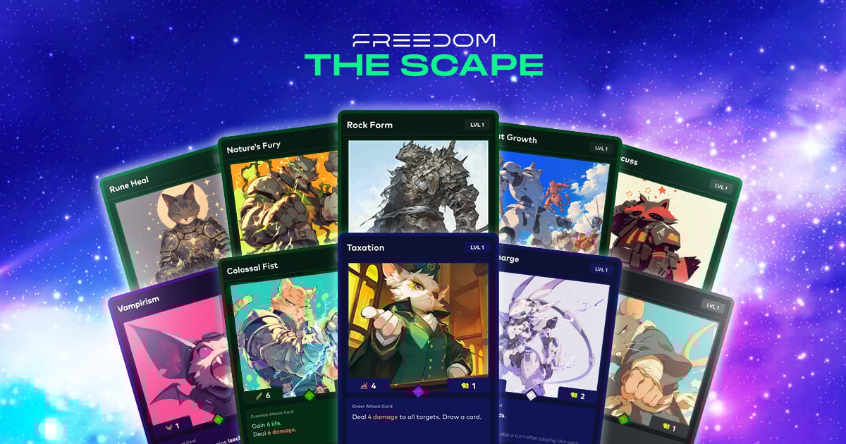 The Scape game, deck building engine, turn-based card game, geolocation, fight monsters, booster pack